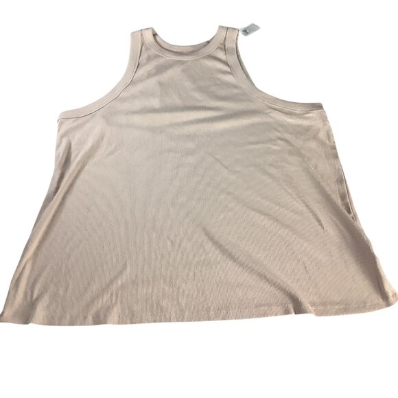 Old Navy Women’s Plus Ribbed Tank Top 4X Beige Nude Sleeveless Casual Shirt - Picture 11 of 14